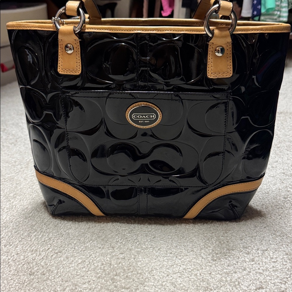 Leather Coach signature purse
